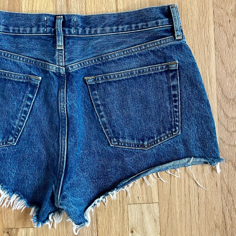AGOLDE parker vintage cut off shorts caution dark wash denim jorts size 28 - Picture 13 of 16